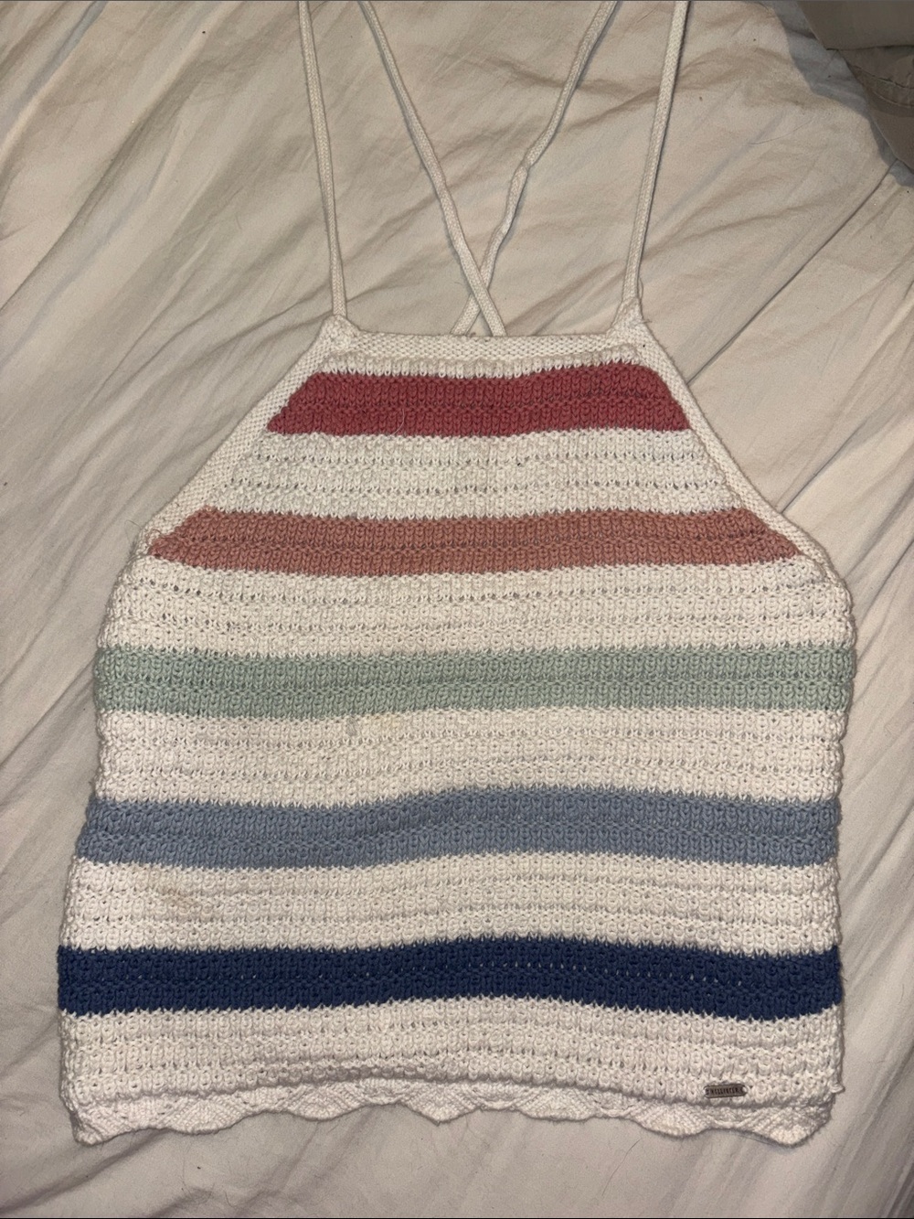 Hollister Crochet Halter Cropped Top